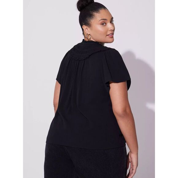 NWT Torrid Washable Gauze Smocked Yoke Ruffle Top Sz 00 (10/12) - Picture 3 of 8